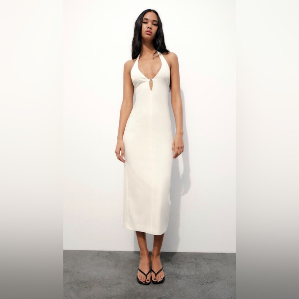 Zara Buckle Halter Dress
